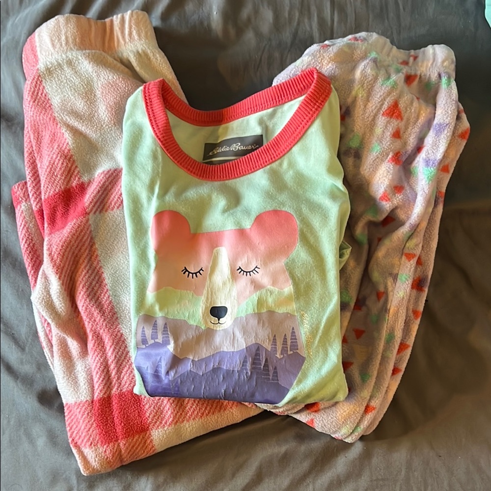Kids Pajamas - Mint and Coral